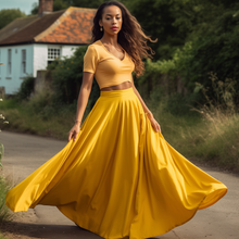 Load image into Gallery viewer, Golden Hour Classic Full Circle Skirt Maxi Length Yellows
